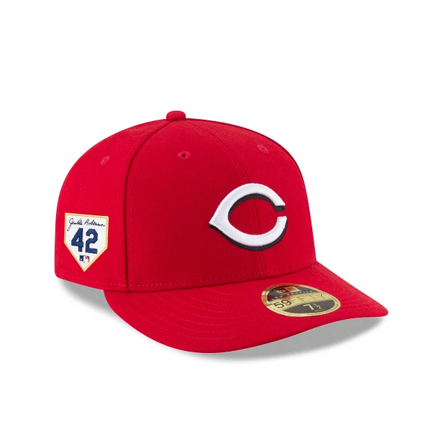 Men’s snapback cap accessory-Cincinnati Reds Jackie Robinson Day 2024 Low Profile 59FIFTY Fitted Hat