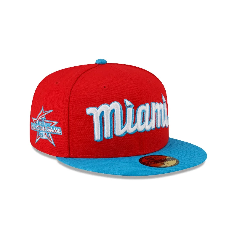 Men’s patterned tie accessory-Miami Marlins Team 59FIFTY Fitted Hat