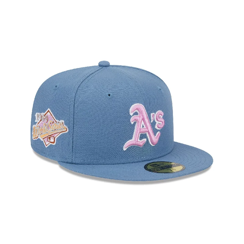 Men’s straw hat accessory-Oakland Athletics Color Pack Faded Blue 59FIFTY Fitted Hat