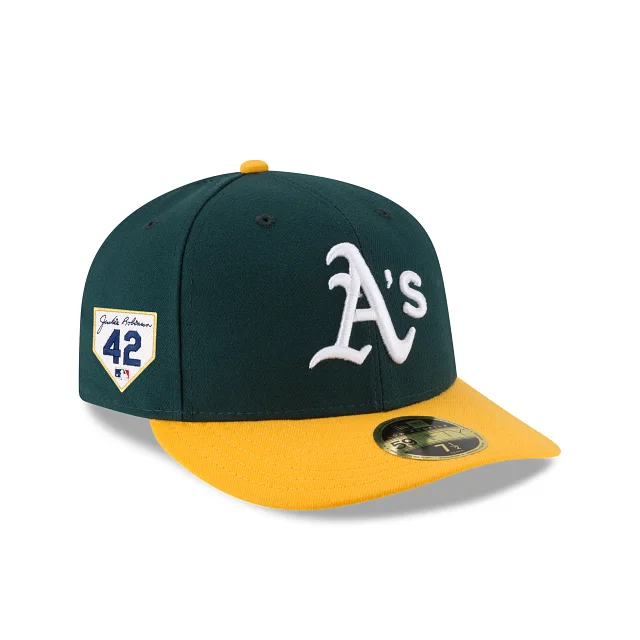 Men’s fedora hat accessory-Oakland Athletics Jackie Robinson Day 2024 Low Profile 59FIFTY Fitted Hat