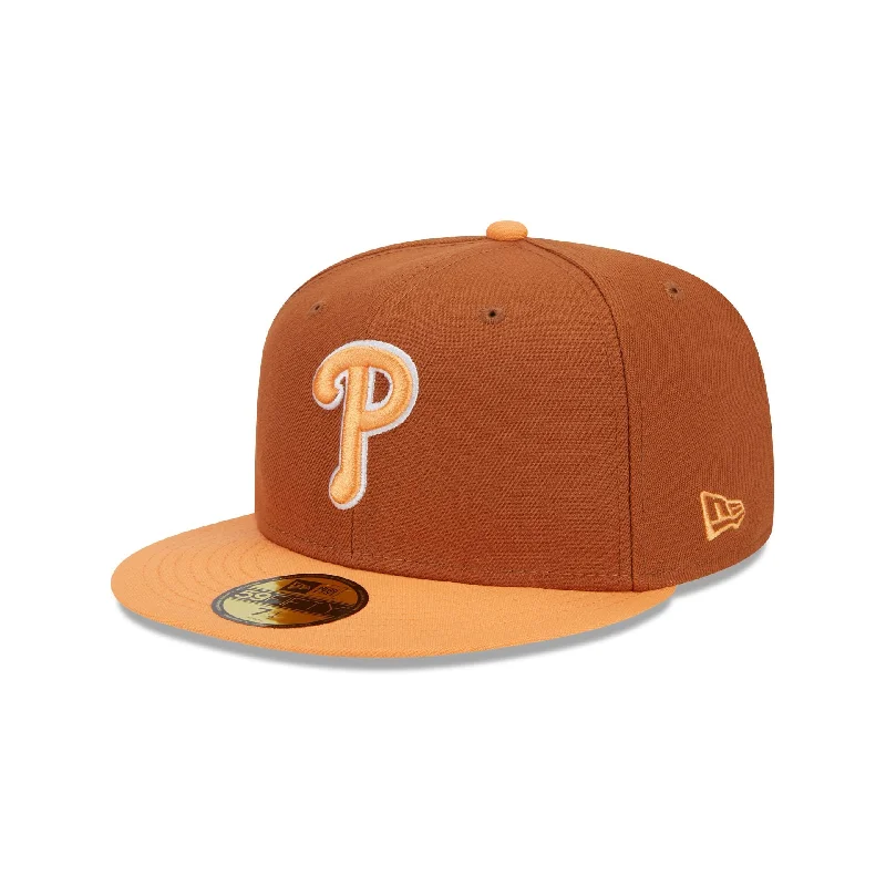 Men’s fedora hat accessory-Philadelphia Phillies Color Pack Earthy Brown 59FIFTY Fitted Hat