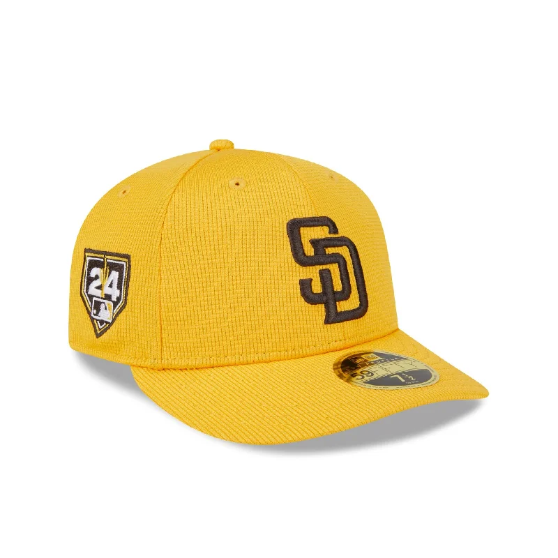 Men’s leather driving gloves-San Diego Padres 2024 Spring Training Low Profile 59FIFTY Fitted Hat