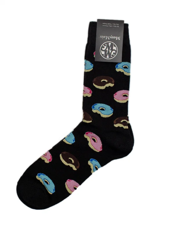 Men’s fleece scarf accessory-Donuts (Black)