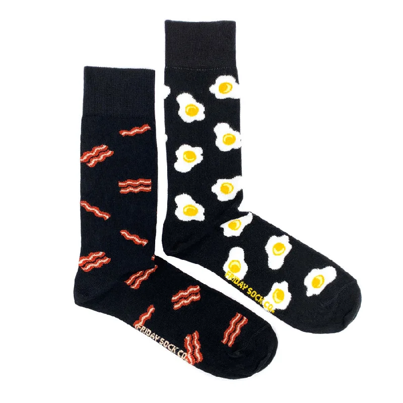 Men’s wraparound sunglasses accessory-Men's Bacon and Eggs Socks