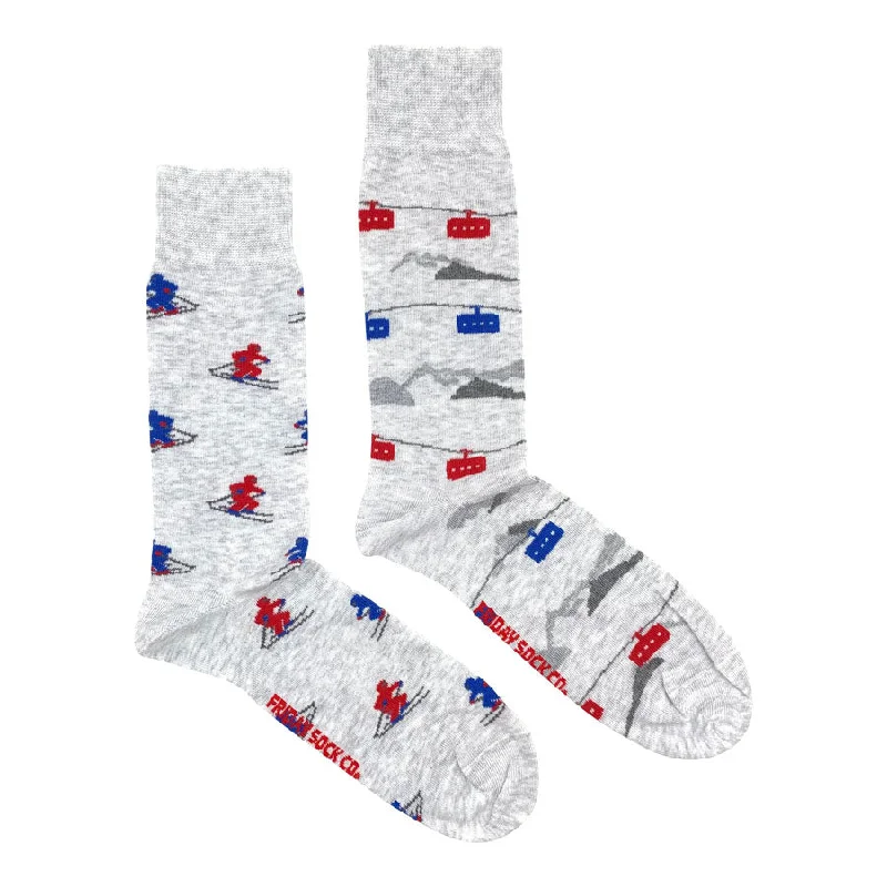 Men’s cozy scarf accessory-Men's Gondola and Skier Socks