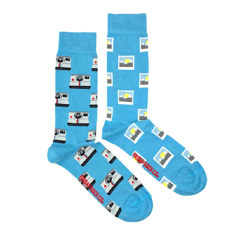 Men’s reversible belt accessory-Men's Instant Camera and Photo Socks