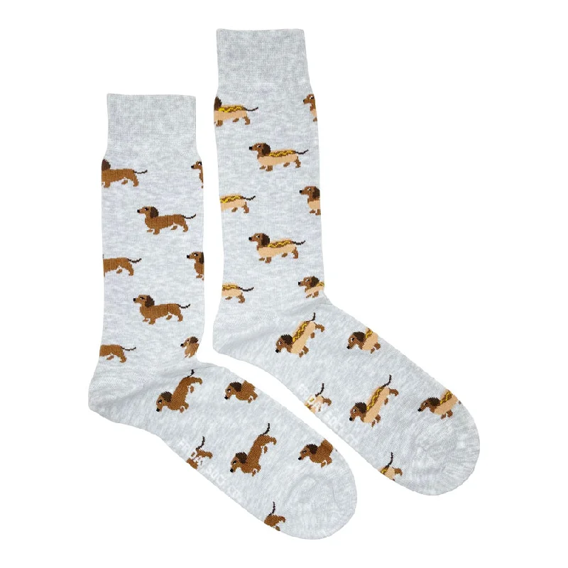 Men’s minimalist wallet accessory-Men's Wiener Dog Hot Dog Socks