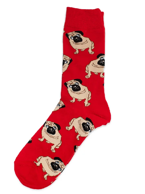 Men’s textured tie accessory-Pugs (Red)