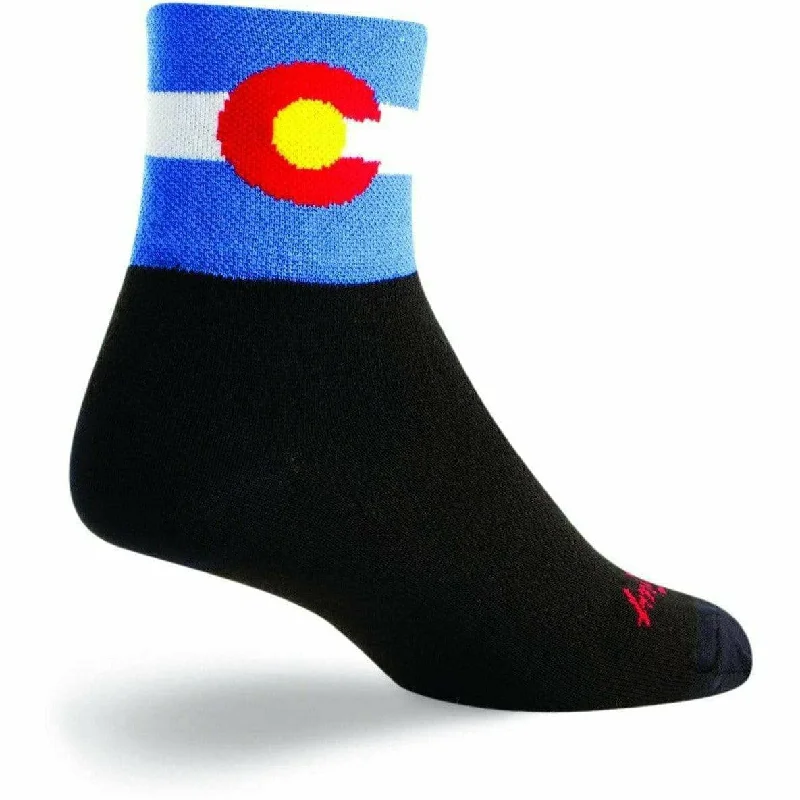 Men’s leather gloves accessory-SockGuy Colorado Flag 2 Classic 3 Inch Crew Socks