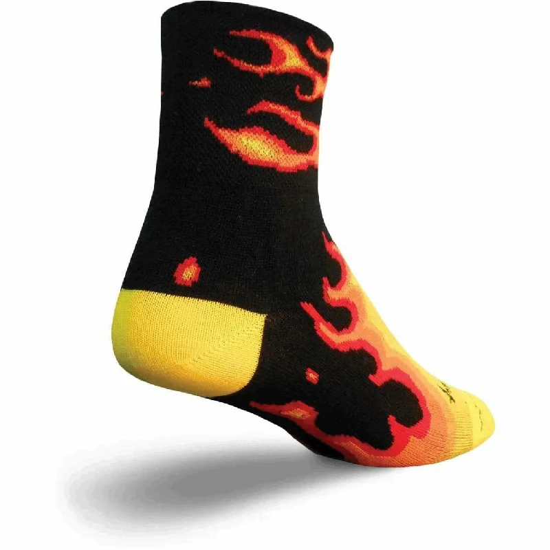 Men’s bucket hat accessory-SockGuy Fireball Classic 3 Inch Crew Socks