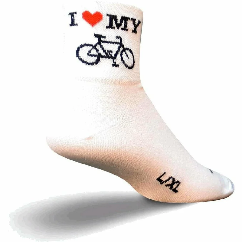 Men’s minimalist watch accessory-SockGuy Heart My Bike Classic 3 Inch Crew Socks