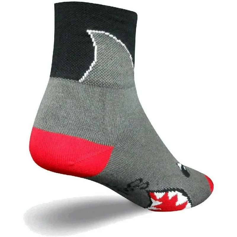 Men’s fingerless gloves accessory-SockGuy Shark Classic 3 Inch Crew Socks