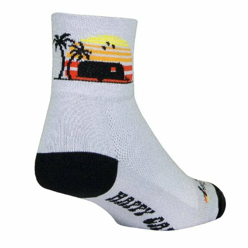 Men’s retro sunglasses accessory-SockGuy Happy Camper Classic 3 Inch Crew Socks