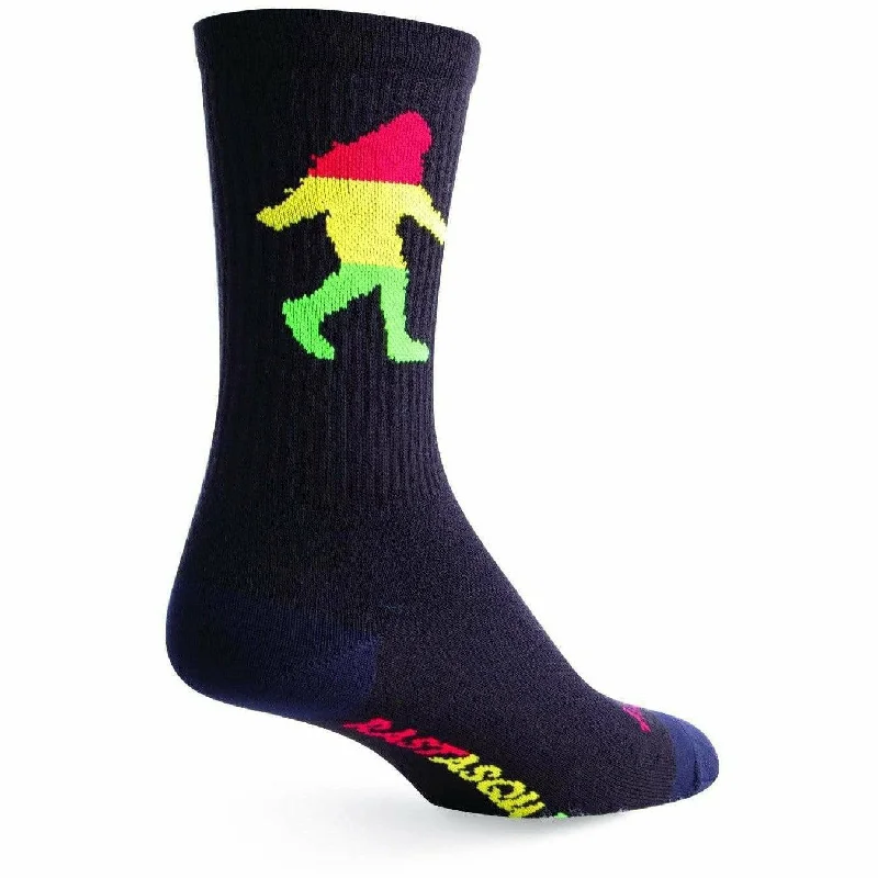 Men’s leather belt accessory-SockGuy Rasta Squatch Performance Crew Socks