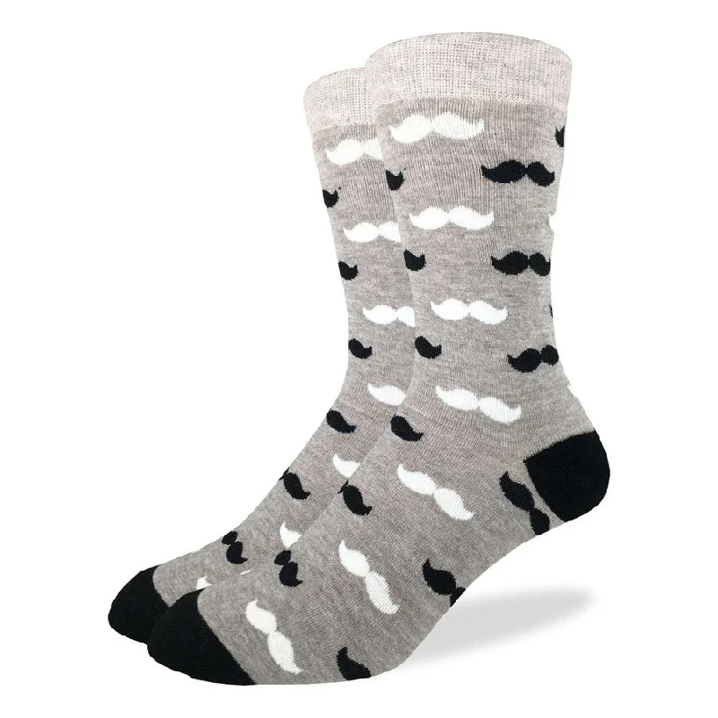 Men’s cufflinks accessory-Unisex Black and White Moustache Socks