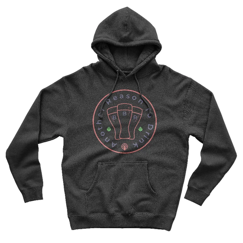 Men’s cozy fleece zip-Another Reason To Drink - Logo Pullover Hoodie