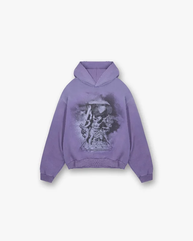 Men’s stylish printed hoodie-Atlas Hoodie - Purple