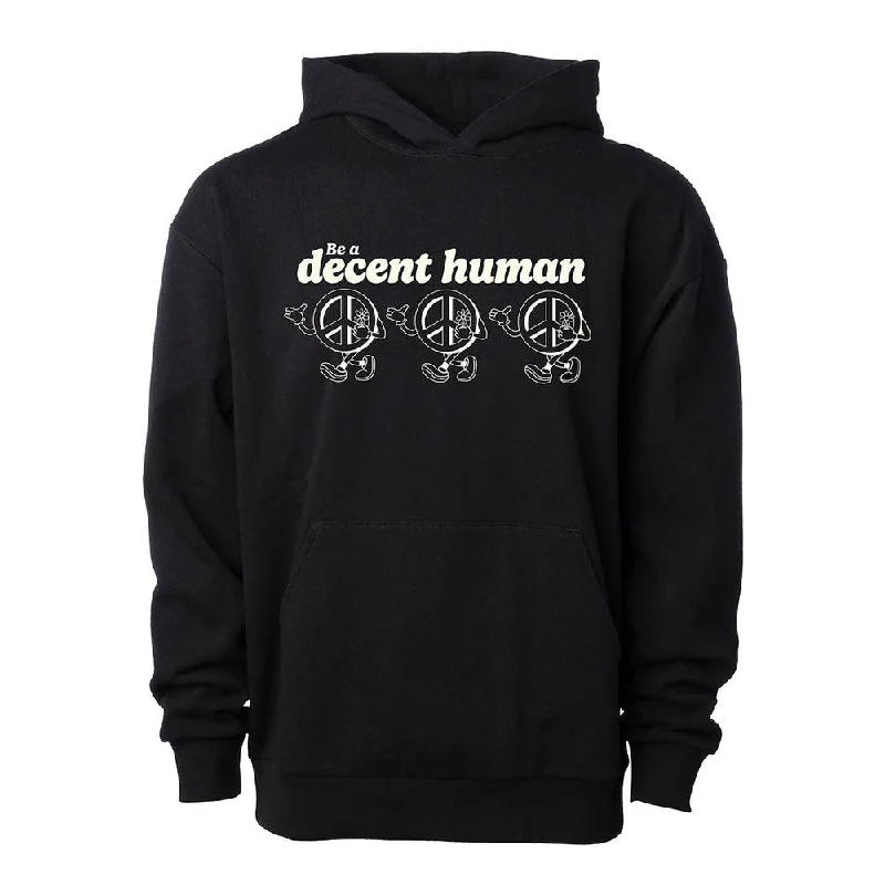 Men’s slim-fit printed hoodie-Be a Decent Human Peace Hoodie