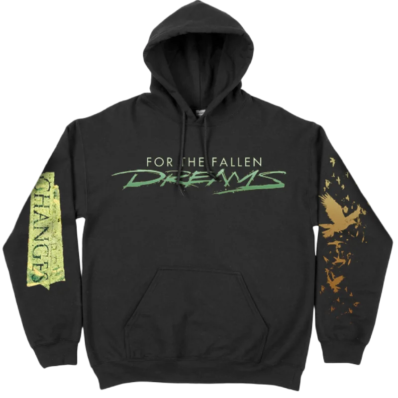 Men’s cozy black hoodie-For The Fallen Dreams - Changes Hoodie