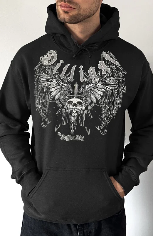 Men’s warm cotton hoodie-Wing and Prayer Pullover Hoody