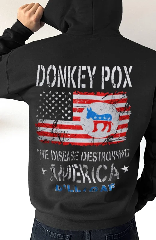 Men’s lightweight fleece hoodie-Donkey Pox Pullover Hoodie