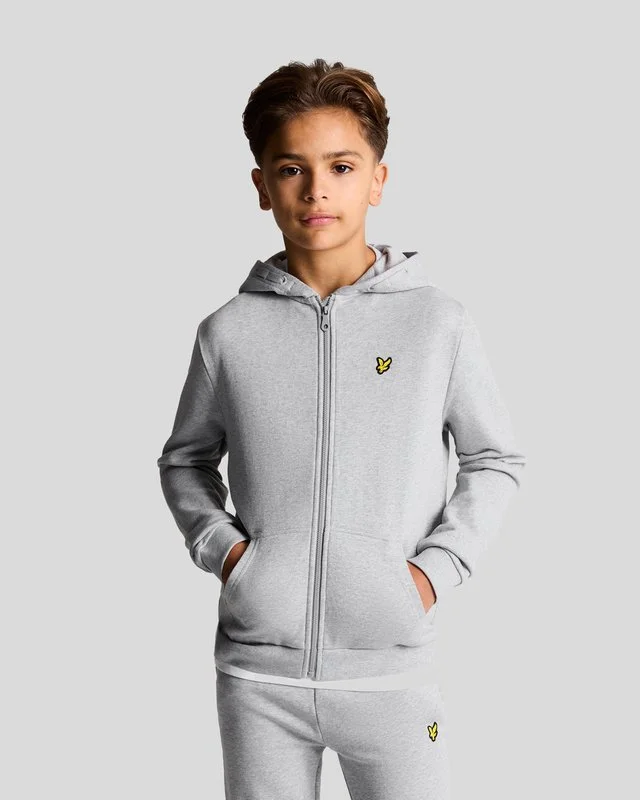 Men’s warm cotton hoodie-Kids Zip Through Hoodie