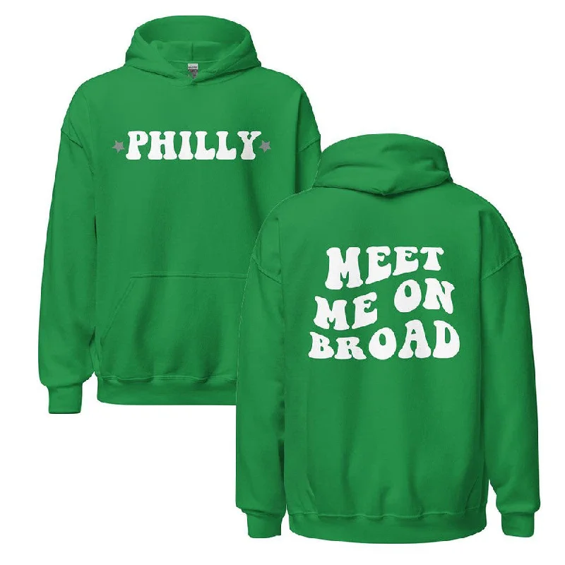 Men’s warm hooded sweatshirt-Meet Me On Broad Hoodie