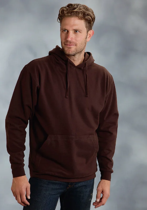 Men’s cozy zip-up hoodie-Ouray Mens Brown 100% Cotton USA Hoodie