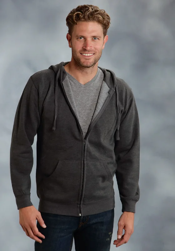 Men’s soft gray hoodie-Ouray Mens Grey 100% Cotton USA Hoodie