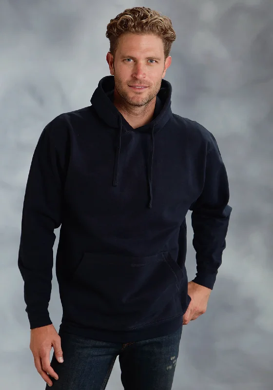 Men’s soft zip hoodie-Ouray Mens Navy 100% Cotton USA Hoodie