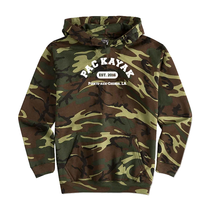 Men’s cozy cotton hoodie-#PACKAYAK Camo Hoodie