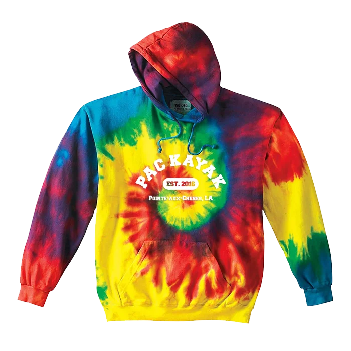 Men’s warm athletic hoodie-#PACKAYAK Mr. Eddie Edition Tie-Dyed Hoodie