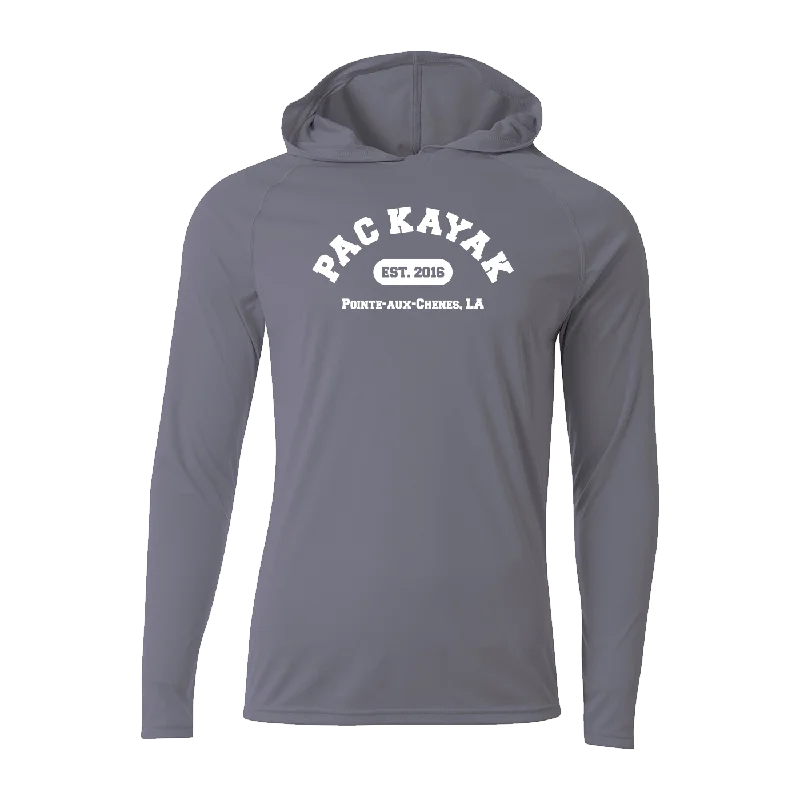 Men’s trendy graphic pullover-#PACKAYAK Performance Long Sleeve Hoodie