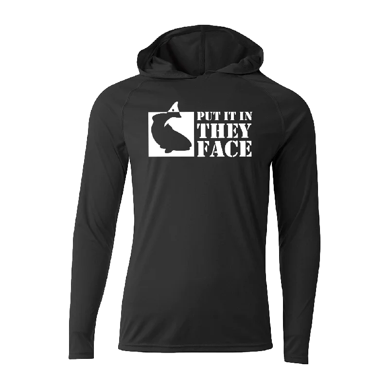 Men’s soft athletic pullover-#PUTITINTHEYFACE Performance Long Sleeve Hoodie