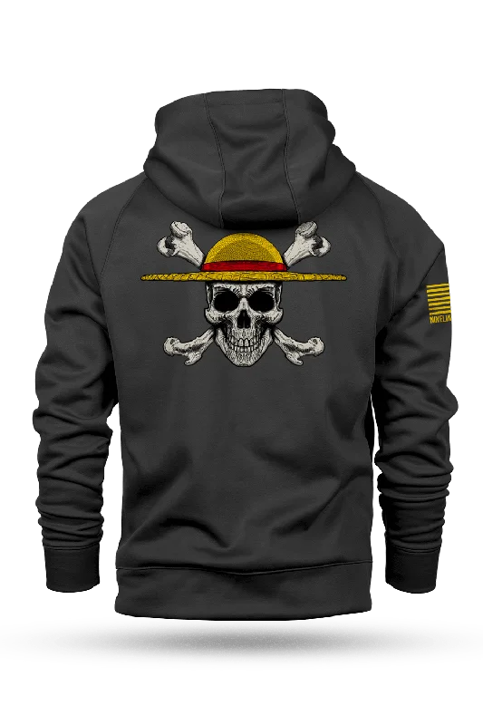 Men’s oversized cotton hoodie-Straw Hat - Raglan Tailgater Hoodie