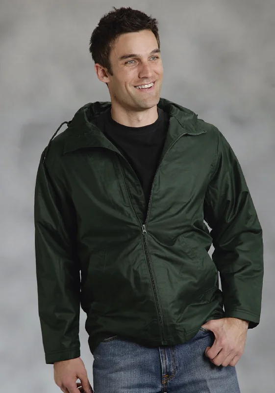 Men’s trendy zip-up hoodie-Ouray Mens Forest Green Polyester USA Hoodie