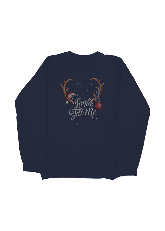 Men’s classic white hoodie-santa tell me tenth anniversary crewneck