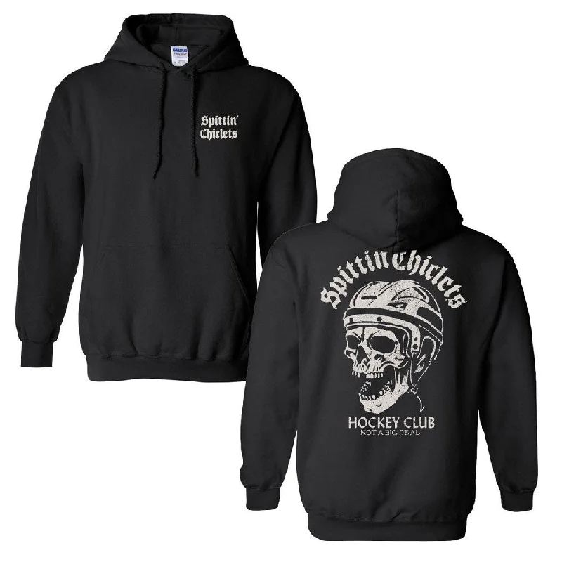 Men’s warm black pullover-Spittin Chiclets Skull Hoodie