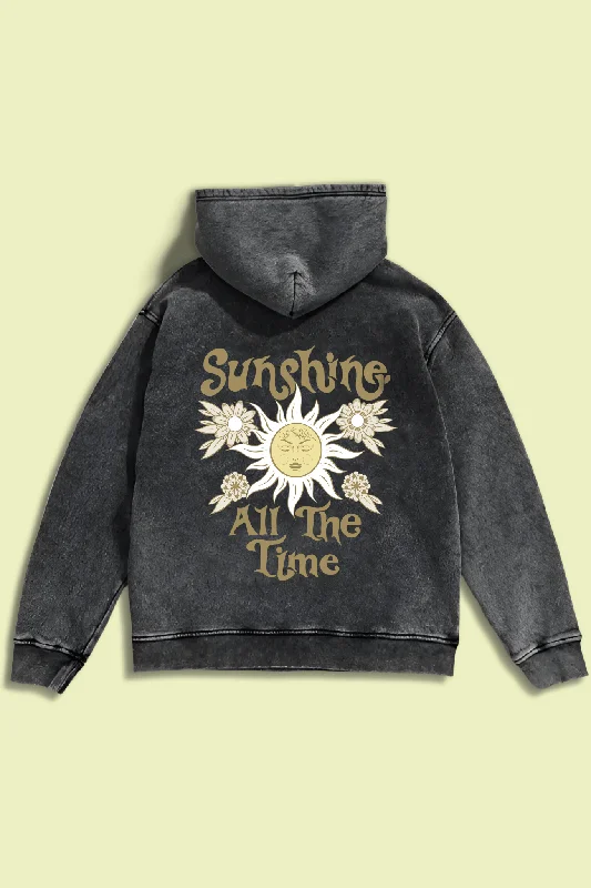 Men’s warm zip-up hoodie-Sunshine All The Time  Hoodie