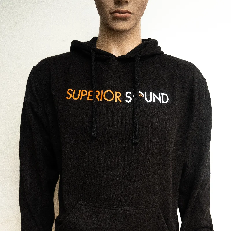 Men’s casual pullover hoodie-Superior Sound - Orange Logo Hoodie