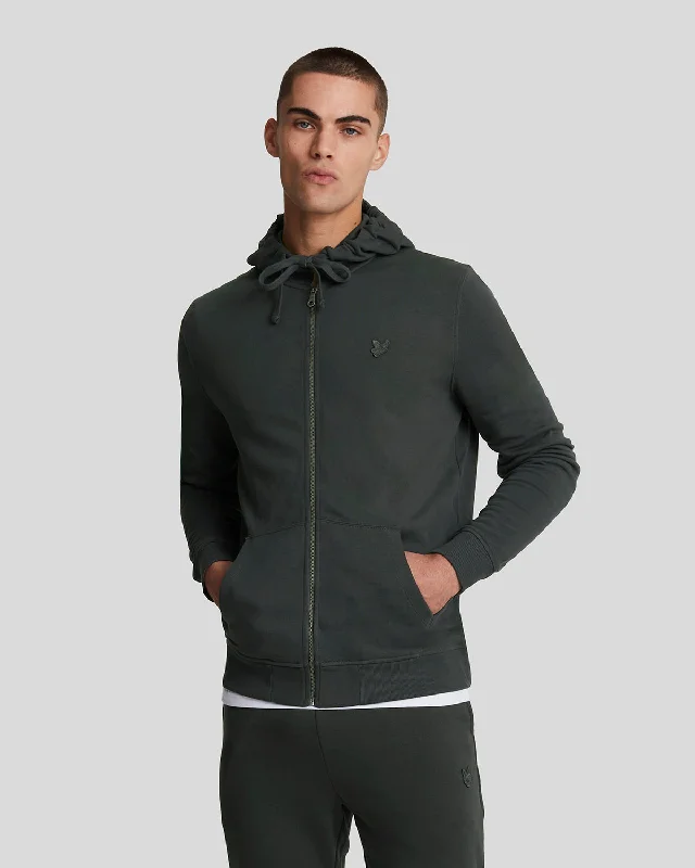 Men’s cozy zip-up hoodie-Tonal Eagle Zip Through Hoodie