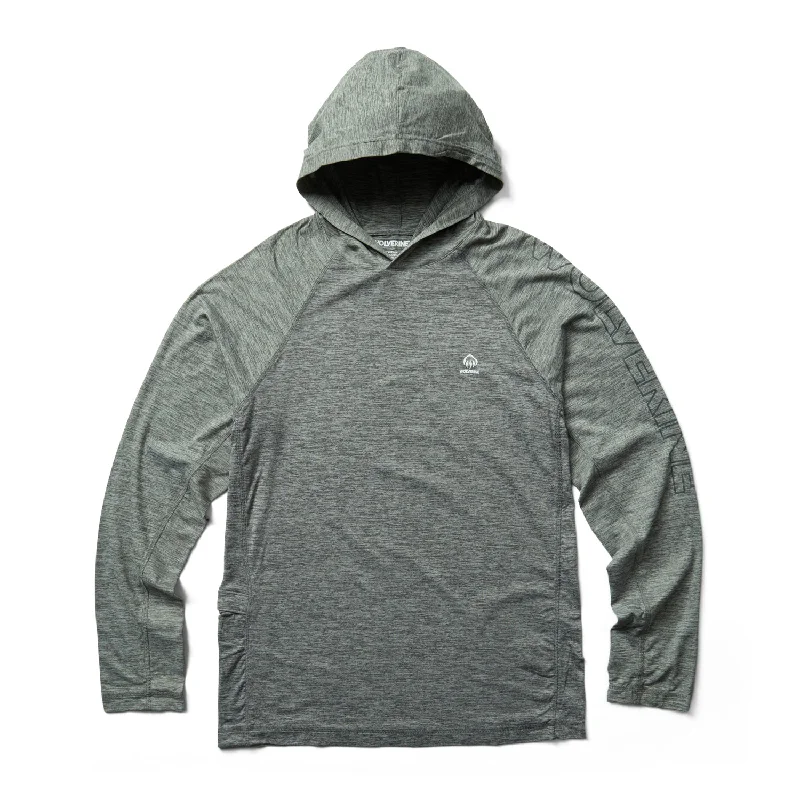 Men’s trendy cotton hoodie-Wolverine Mens Gunmetal Heather Polyester Sun-Stop Eco Hoody