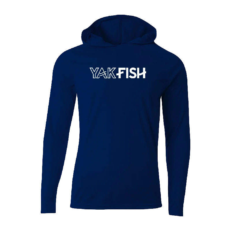 Men’s stylish fleece hoodie-#YAKFISH Performance Long Sleeve Hoodie