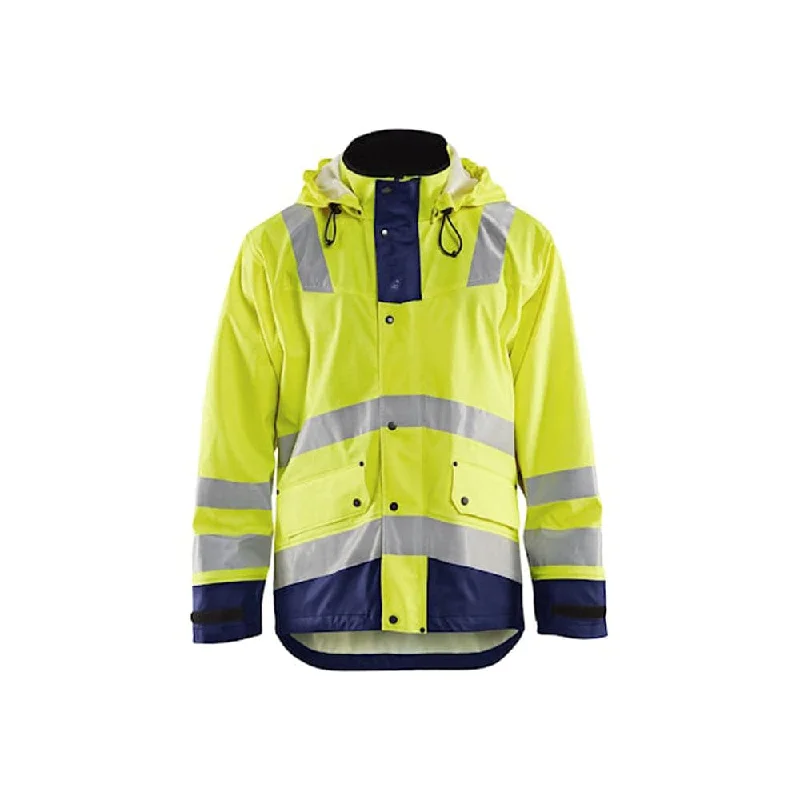 Men’s modern leather jacket-Blaklader 4302 Rain jacket Hi-Vis Level 2