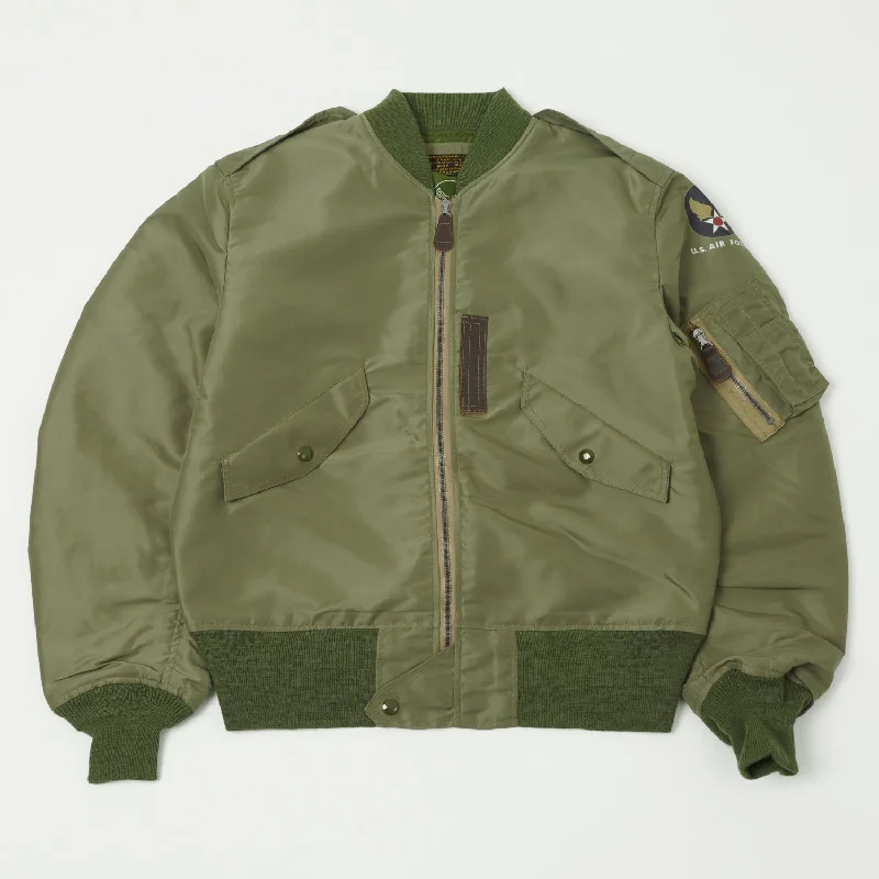 Men’s modern rain jacket-Buzz Rickson's L-2 'Reed Products Inc.' Flying Light Jacket - Olive Drab