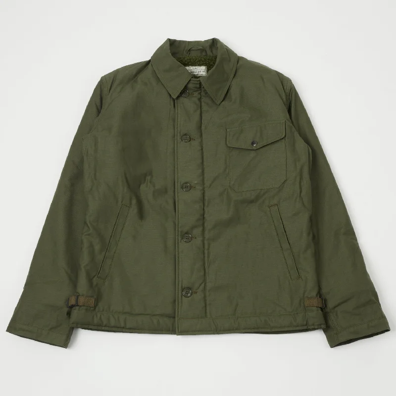 Men’s cozy blazer jacket-Buzz Rickson's Type A-2 Cold Weather Deck Jacket - Olive