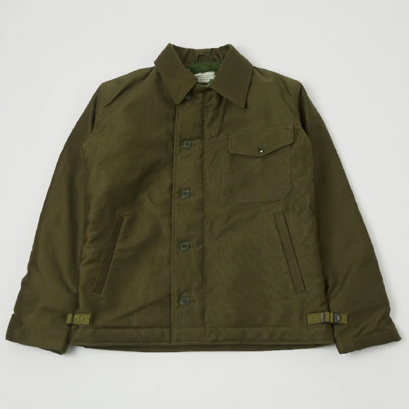 Men’s versatile trench jacket-Buzz Rickson's Type A-2 Jungle Cloth Deck Jacket - Olive