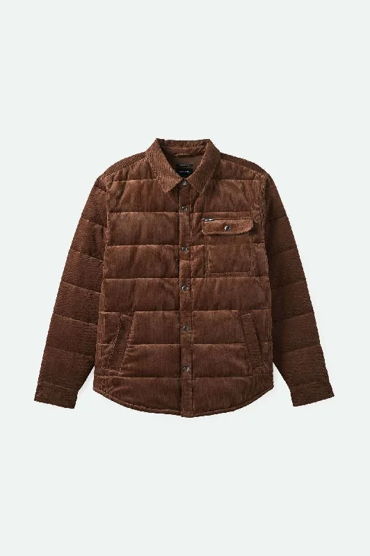 Men’s modern puffer jacket-Cass Jacket - Pinecone Brown Cord