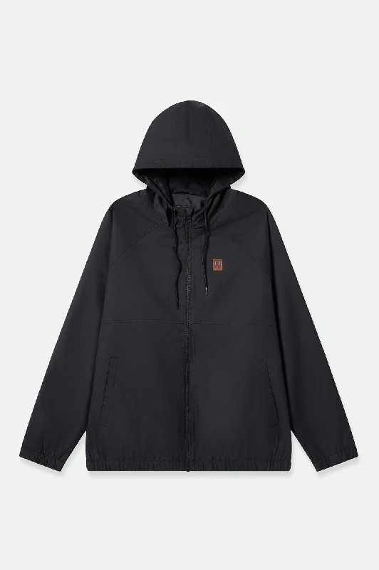 Men’s casual windbreaker jacket-Claxton Windbreaker Parka Jacket - Black