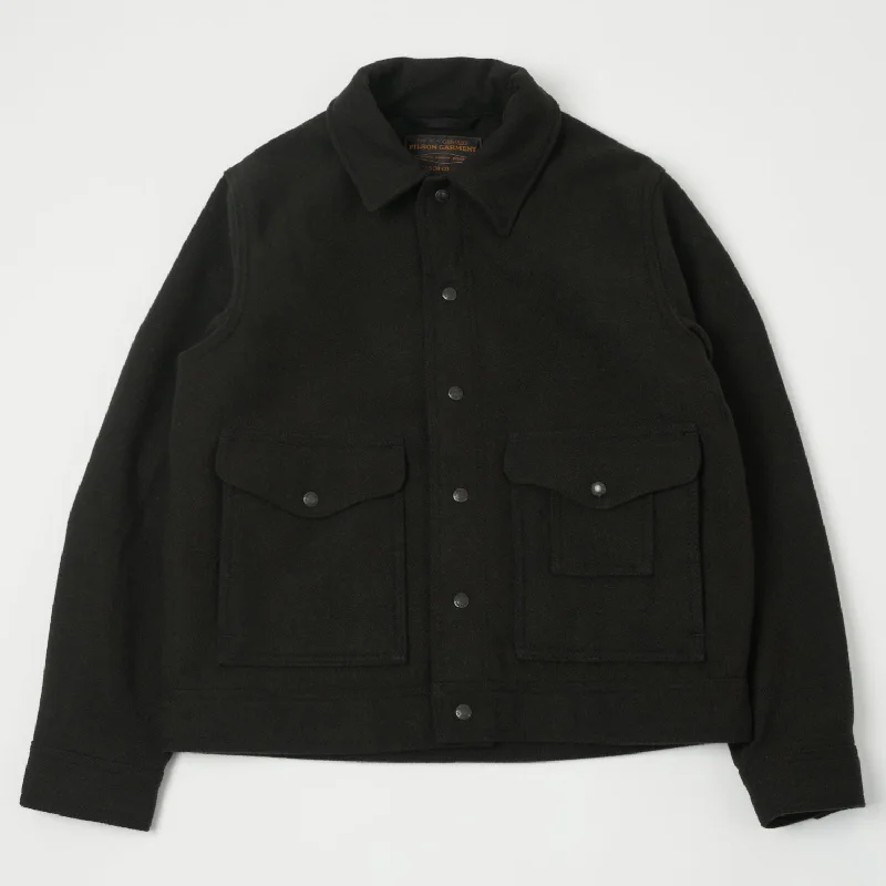 Men’s lightweight trench jacket-Filson Mackinaw Wool Work Jacket - Peat Black